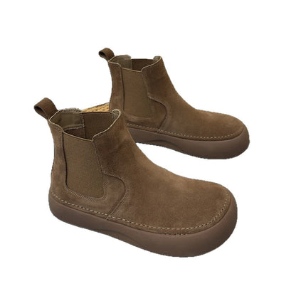 Damen Chelsea Boots modisch rutschfest Chic Detailleder
