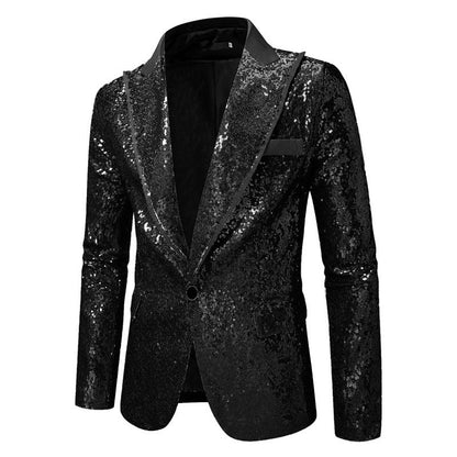 Herren Smokingjacke Pailletten Glitzernd Abendjacke