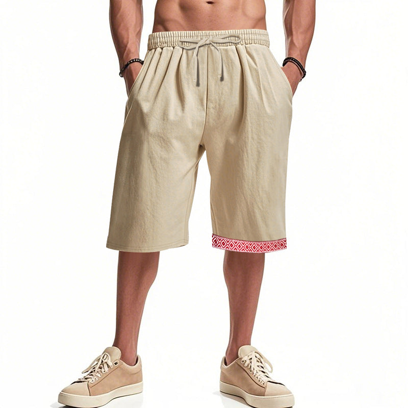 Herren Bermudashorts Bequem Elastisch Mit Kordelzug