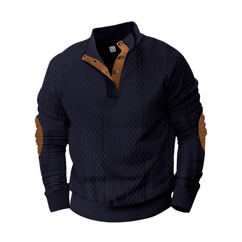 Strickpullover Herren Modern mit Knopfdesign und Struktur