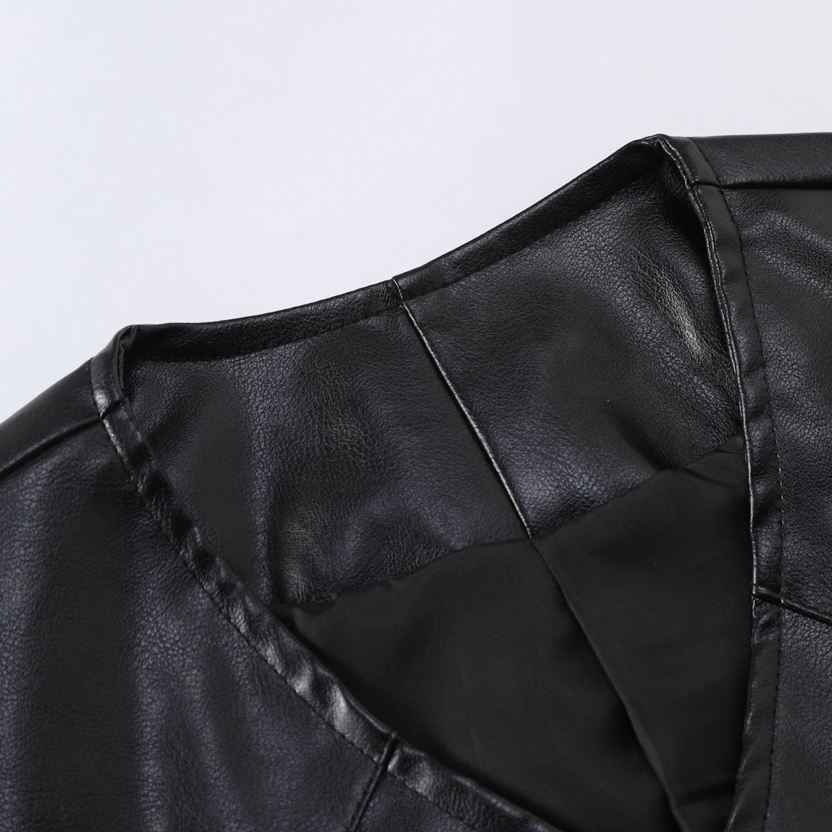 Herren Lederweste Modern Asymmetrisch Reißverschluss