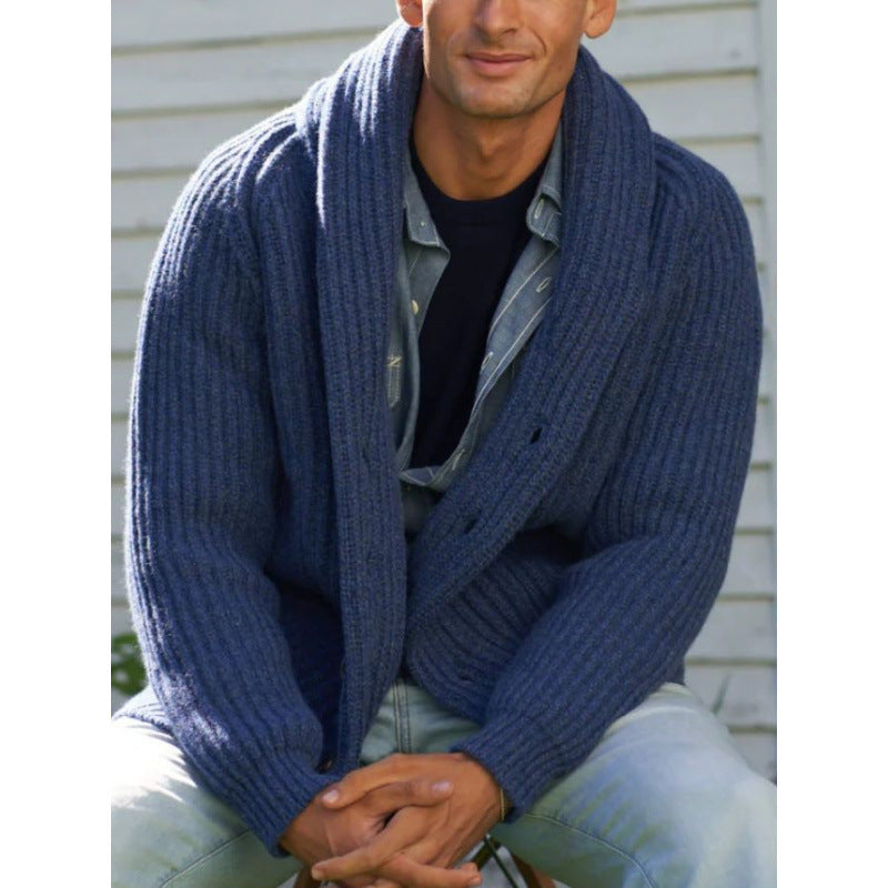 Herren Strickcardigan Übergröße Revers Modern - BerlinGlamour