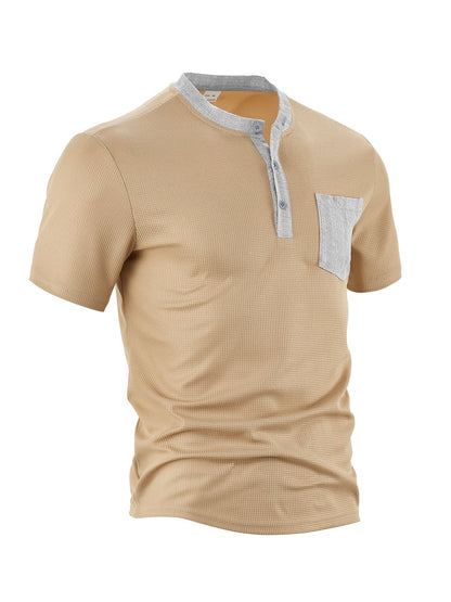Herren Kurzarm-Shirt Modern mit Brusttasche und Textur