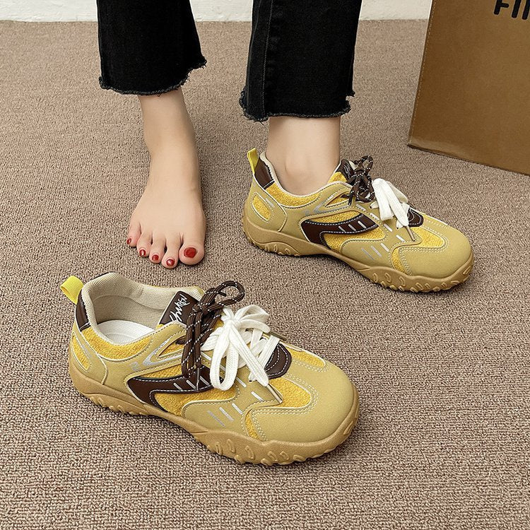 Damen Sneaker Bequem Freizeitschuhe Schnürsystem Rutschfest