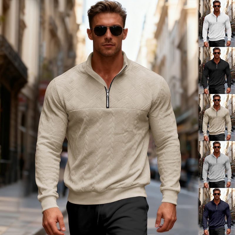 Herren Pullover Stehkragen Reißverschluss Casual Modern - BerlinGlamour