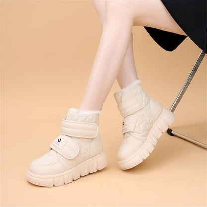 Damen Winterstiefel Sneaker Isoliert Klettverschluss Warm