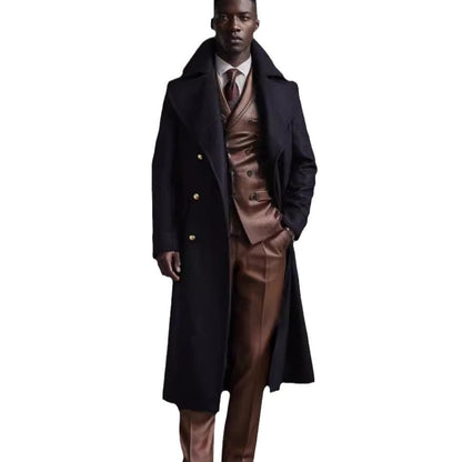 Herren Wollmantel Lang Überseekragen Elegant Berlin
