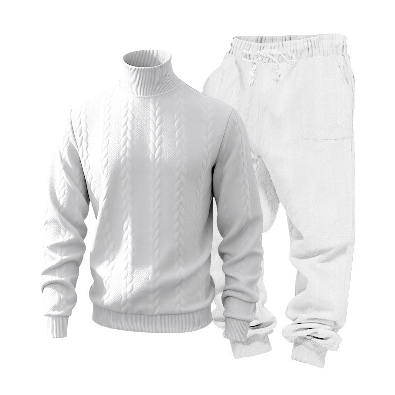 Herren Strickpullover Rollkragen Bequem mit Sweatpants Sportlich
