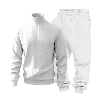 Herren Strickpullover Rollkragen Bequem mit Sweatpants Sportlich