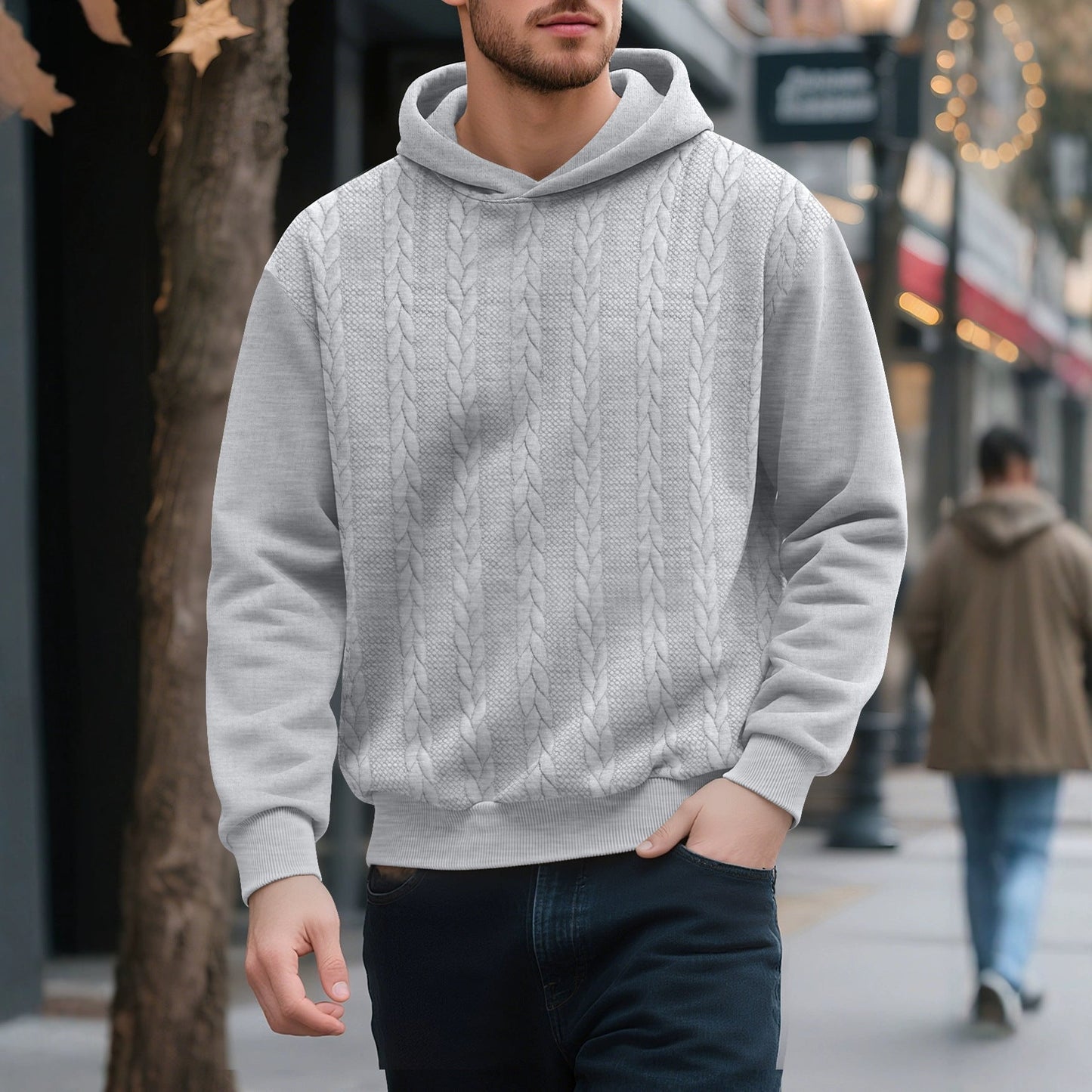 Herren Kapuzensweater Strick Modern Sportlich