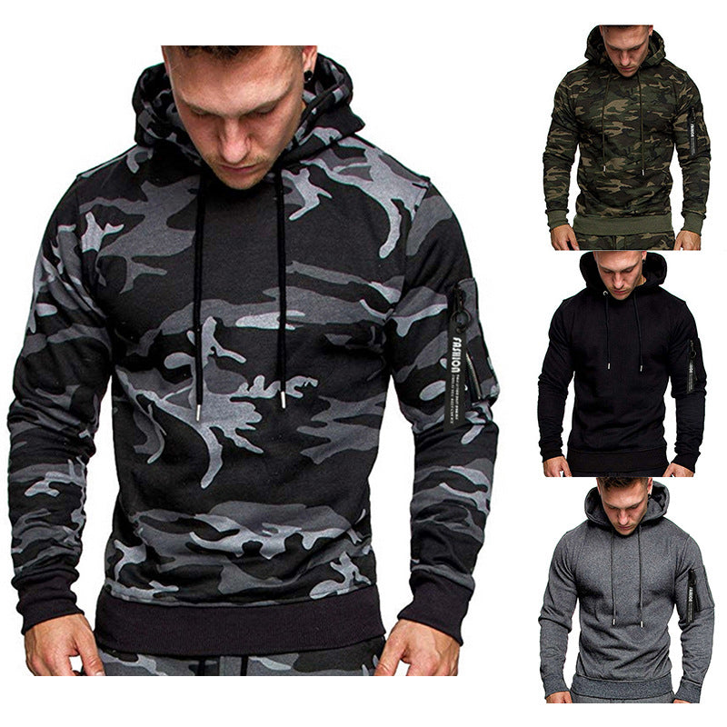 Herren Hoodie Sportlich Reißverschluss Kapuze - BerlinGlamour