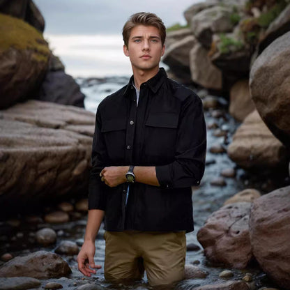 Herren Freizeitjacke Modern mit Brusttaschen und Reißverschluss