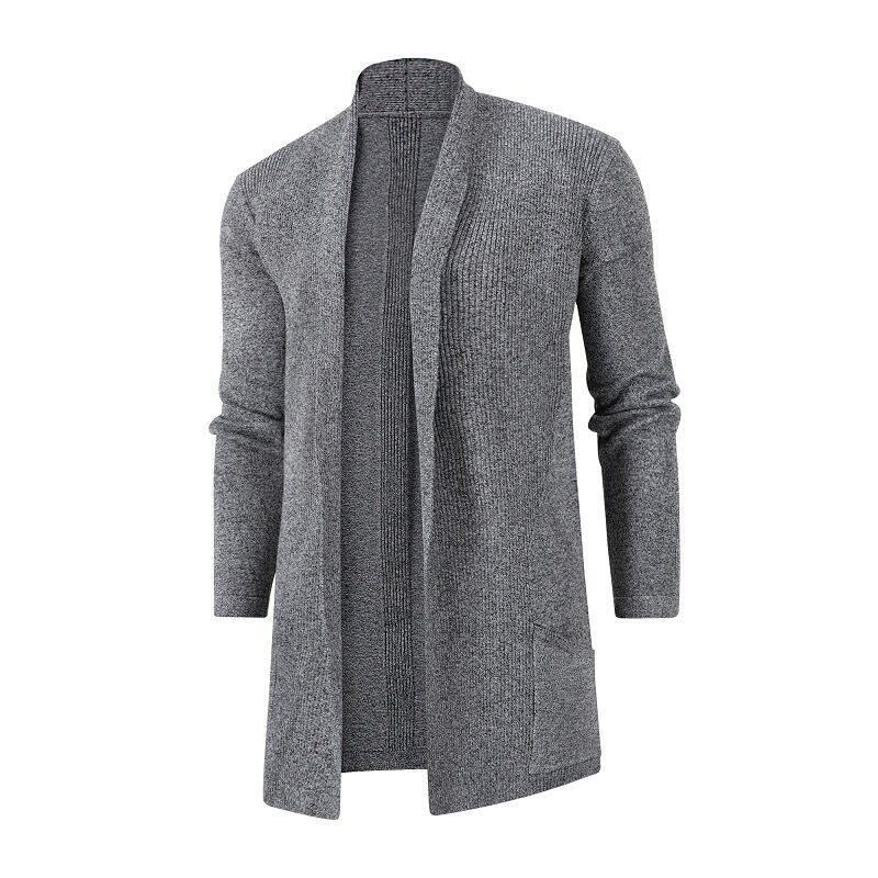 Herren Strickjacke Offener Schnitt Mit Taschen Großzügig