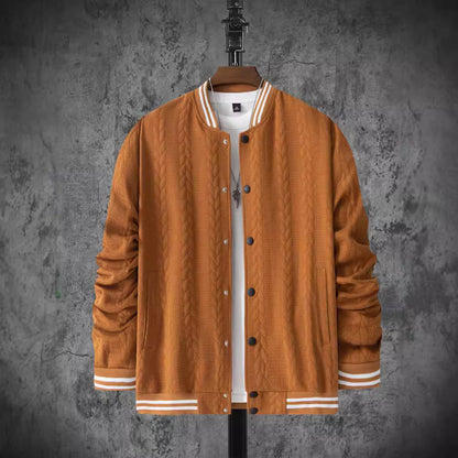 Herren Übergangsjacke Sportlich Mit Taschen Streifen