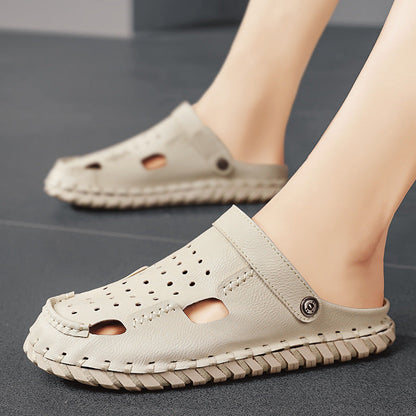 Damen Sandalen Leder Atmungsaktiv Komfortabel Sommer - BerlinGlamour