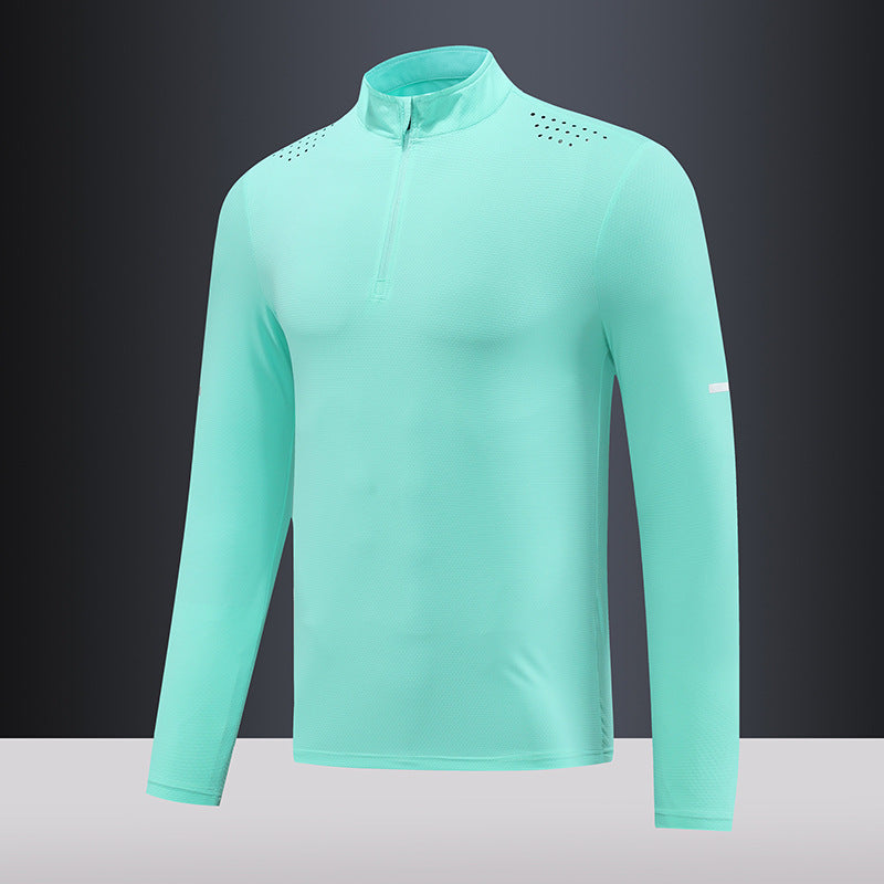 Herren Langarmshirt Atmungsaktiv Reißverschluss Funktionsshirt