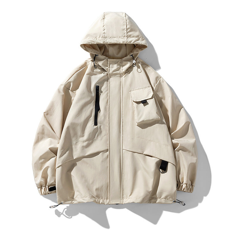 Wasserdichte Funktionsjacke Unisex mit verstellbarem Kapuzen - BerlinGlamour