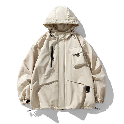 Wasserdichte Funktionsjacke Unisex mit verstellbarem Kapuzen - BerlinGlamour