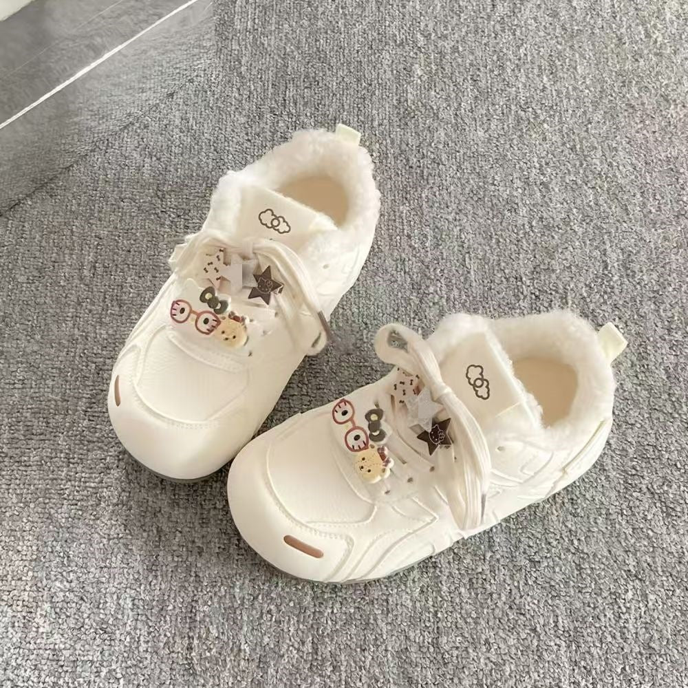 Damen Sneaker Kuschelig Warm mit Dekor