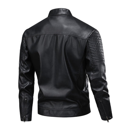 Leder Motorradjacke Herren Modern mit Nieten und Schutzpolster