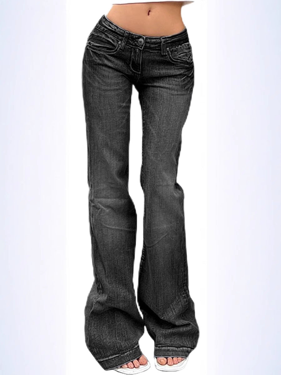 Damen Highwaist Jeans Stretch Flared Bequem