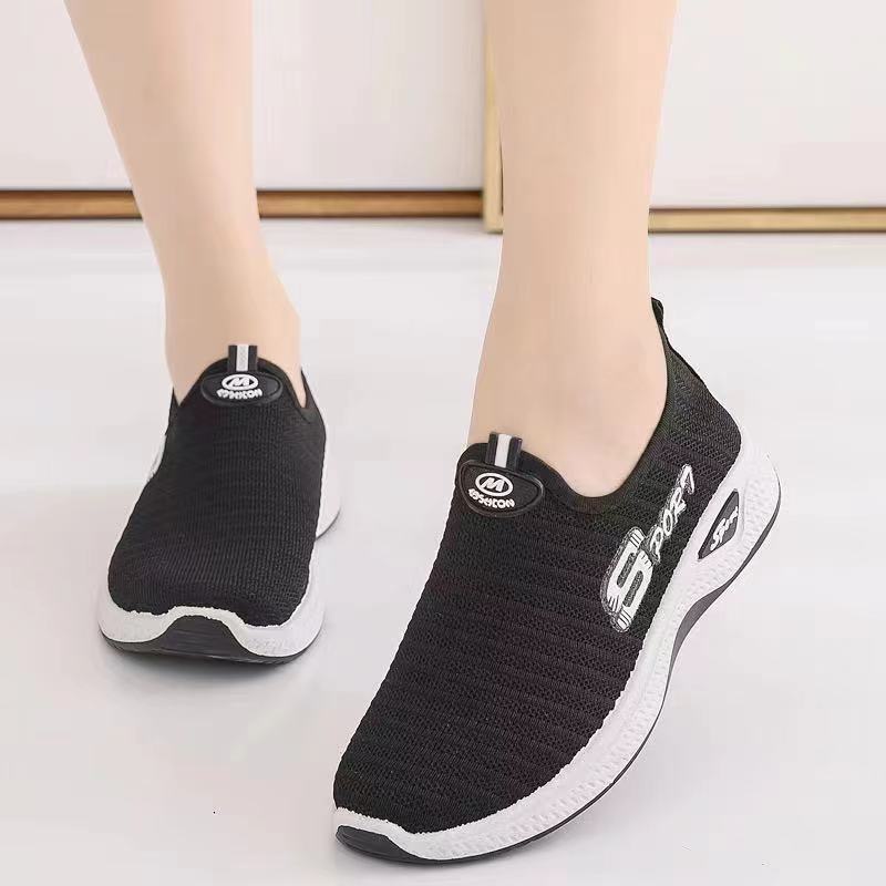 Damen Sportsneaker atmungsaktiv Mesh Sneaker Schwarz