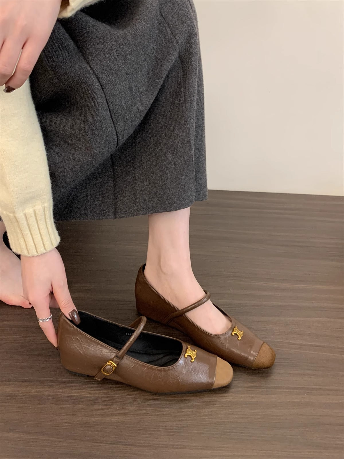 Damen Ballerinas Elegant Schnalle Schuhe Damen Modisch