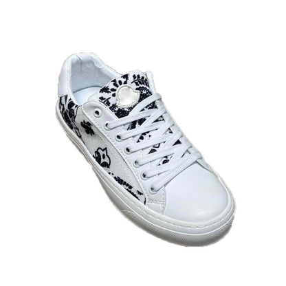 Damen Sneaker Blumenmuster Weich Komfortabel