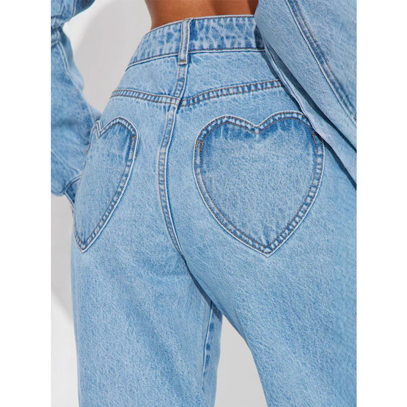 Hohe Damen Jeans Weite Flared High Waist