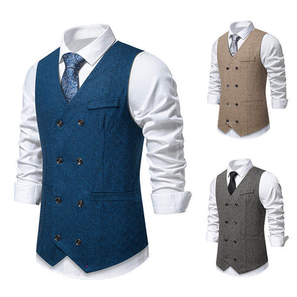 Maßgeschneiderte Herrenweste Elegant mit Doppellknopf und feinem Muster - BerlinGlamour