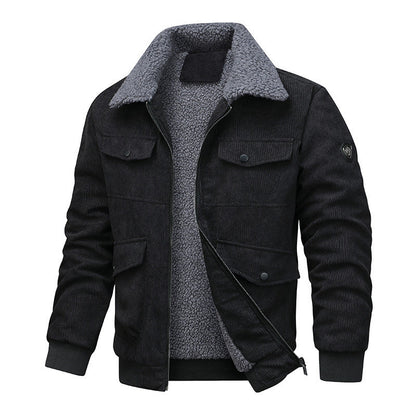 Herren Cordjacke Warm Fleece Innenfutter Modern