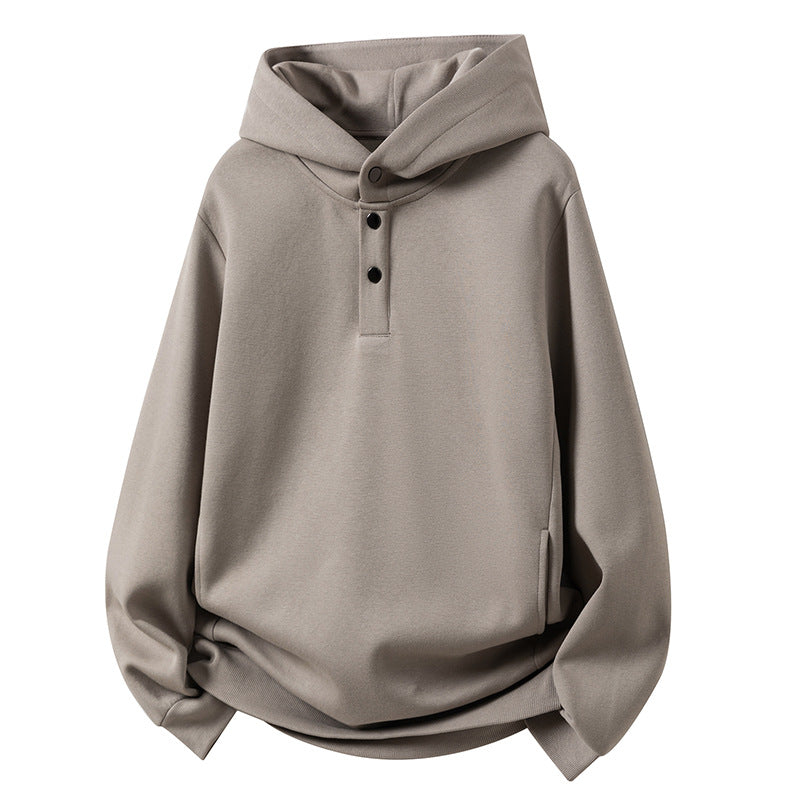Herren Kapuzenpullover Knopfleiste Kängurutasche Modern Sportlich