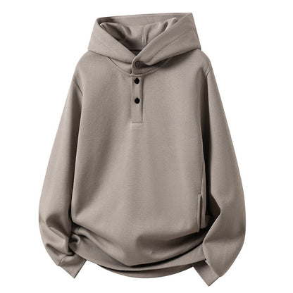 Herren Kapuzenpullover Knopfleiste Kängurutasche Modern Sportlich