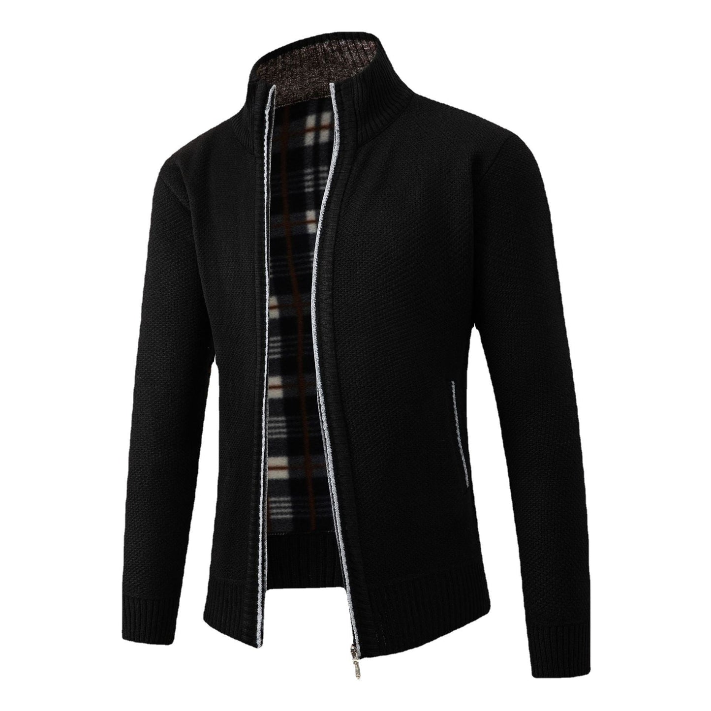 Herren Strickjacke Modern Stehkragen Elegante Optik