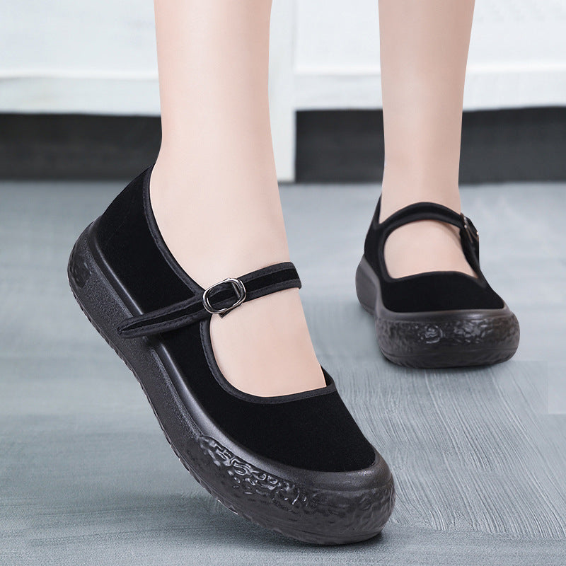 Damen Ballerinas Komfortabel mit verstellbarem Riemen Bequem