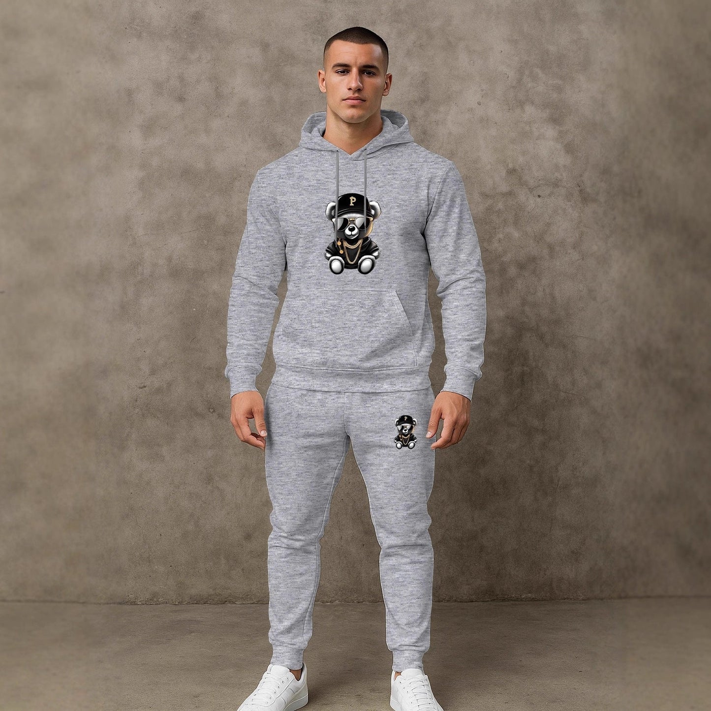 Herren Hoodie Set Streetwear Style Schwarz