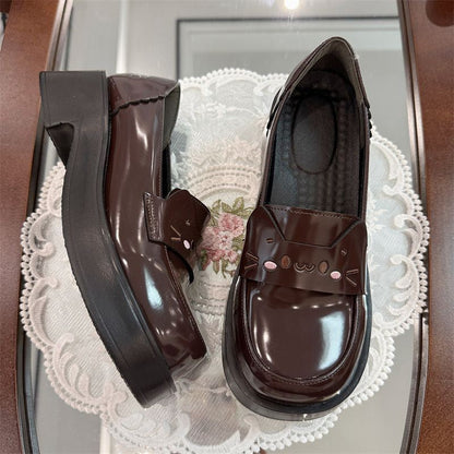 Damen Mokassins Katzenmotiv Rutschfest Schuhe Frauen
