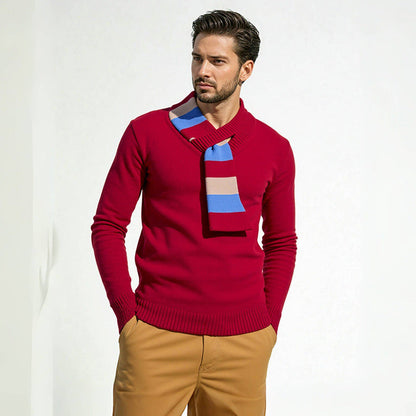 Herren Pullover V-Ausschnitt Gemütlich Modern - BerlinGlamour