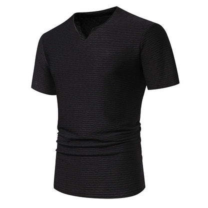 Männer T-Shirt V-Ausschnitt Strukturiert Modern