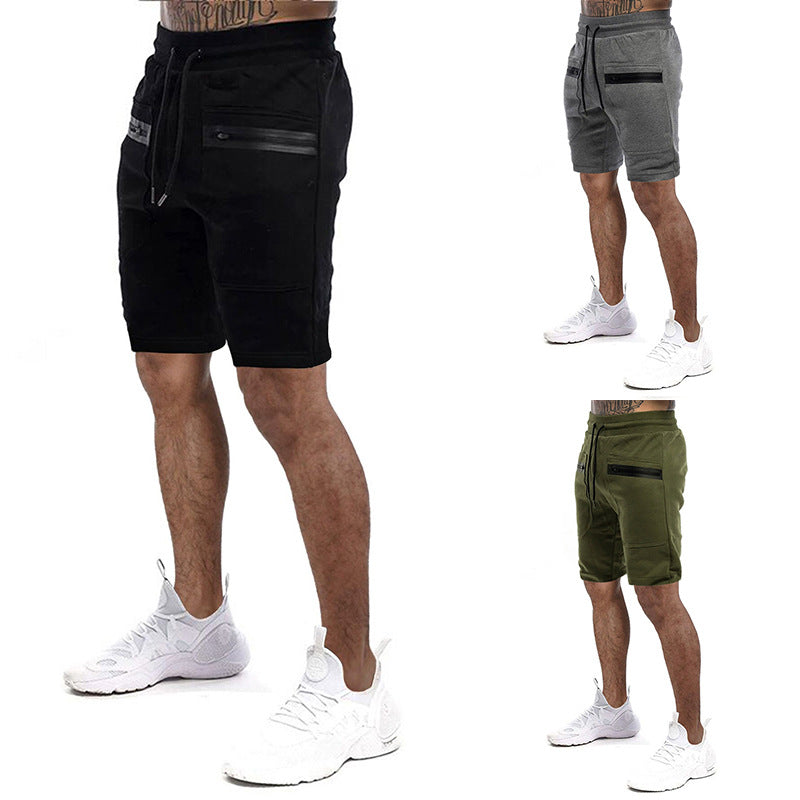 Herren Sport Shorts Verstellbarer Bund Reißverschlusstaschen - BerlinGlamour