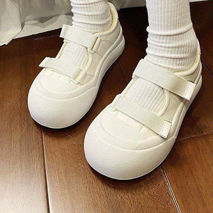 Damen Sneaker Plateau Bequem Klettverschluss Verstellbar