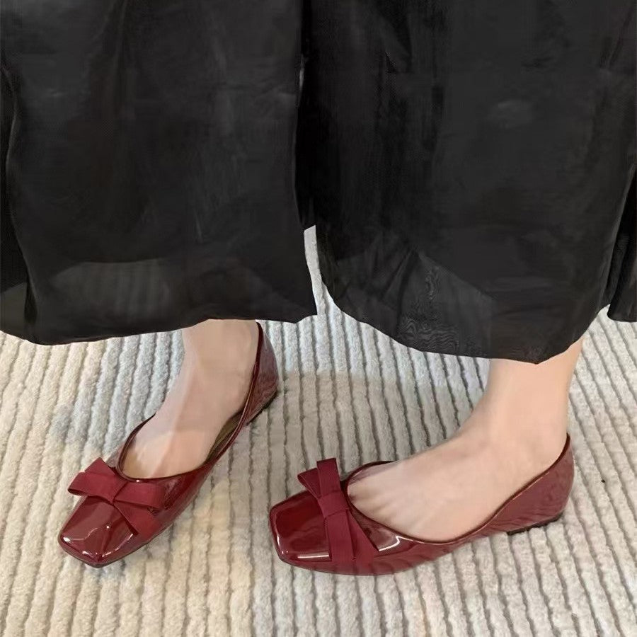 Damen Ballerinas Weich Bequem Mit Schleife - BerlinGlamour