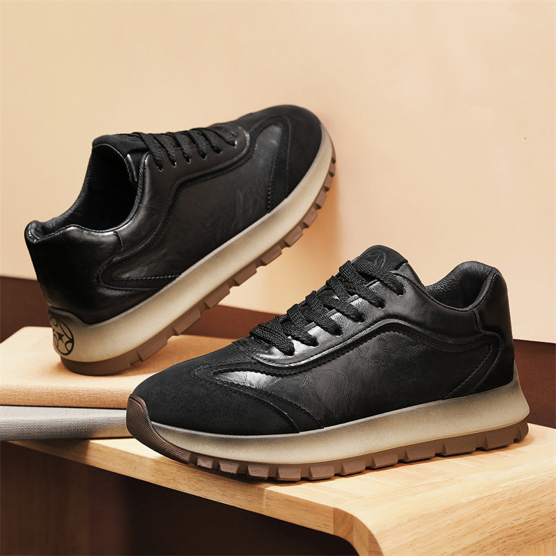 Damen Sneaker Weiches Leder Bequem Dämpfende Sohle - BerlinGlamour