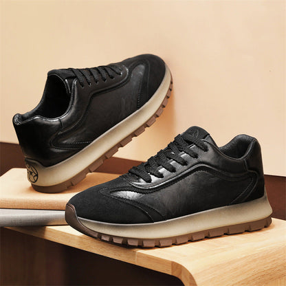 Damen Sneaker Weiches Leder Bequem Dämpfende Sohle - BerlinGlamour