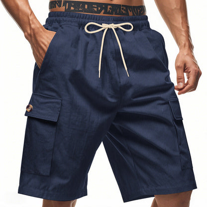 Herren Cargo Shorts Bequem Mit Kordelzug und Taschen