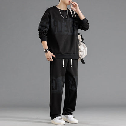 Herren Sweatshirt und Hose Set Bequem Casual Grau