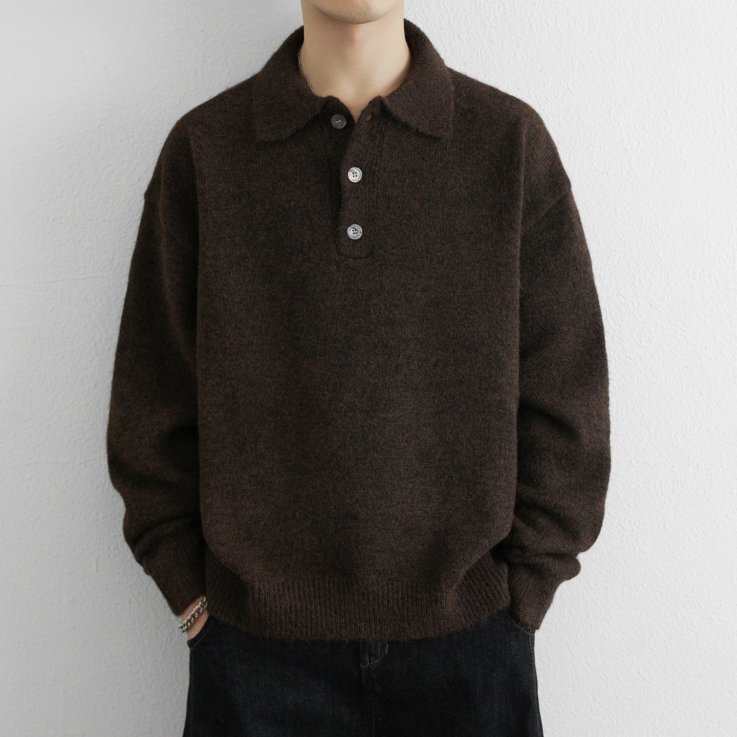 Herren Pullover Modern Kragen Casual