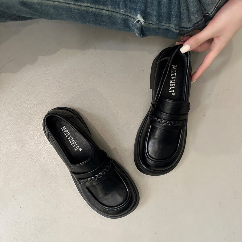 Damen Mokassins mit Plateauabsatz und Schnalle Modern - BerlinGlamour