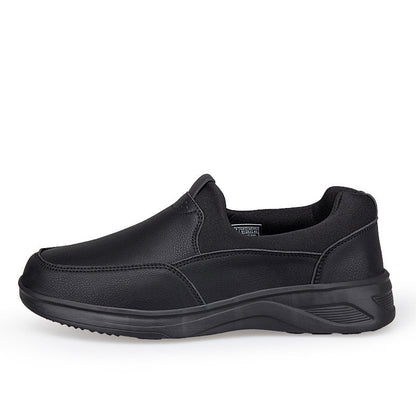 Damen Slip-On Sneaker Bequem Leder Schwarz
