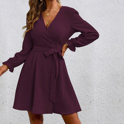 Damen Wickelkleid Voluminöse Ärmel Modern Heidi Chic